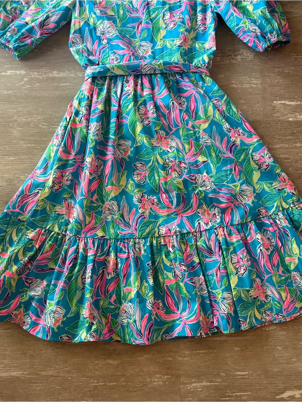 Lilly Pulitzer Shona Midi Shirtdress Turquoise Keep on Beleafin NEW women’s 8 - Picture 6 of 10